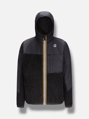 K-Way Kids Boys Black Neige Orsetto Hooded Jacket Size 8Y